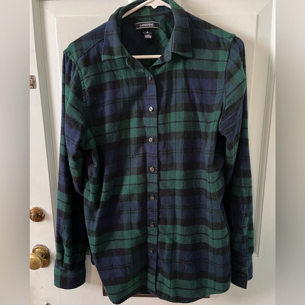 Lands End Flannel Button-Down Women’s Size 8